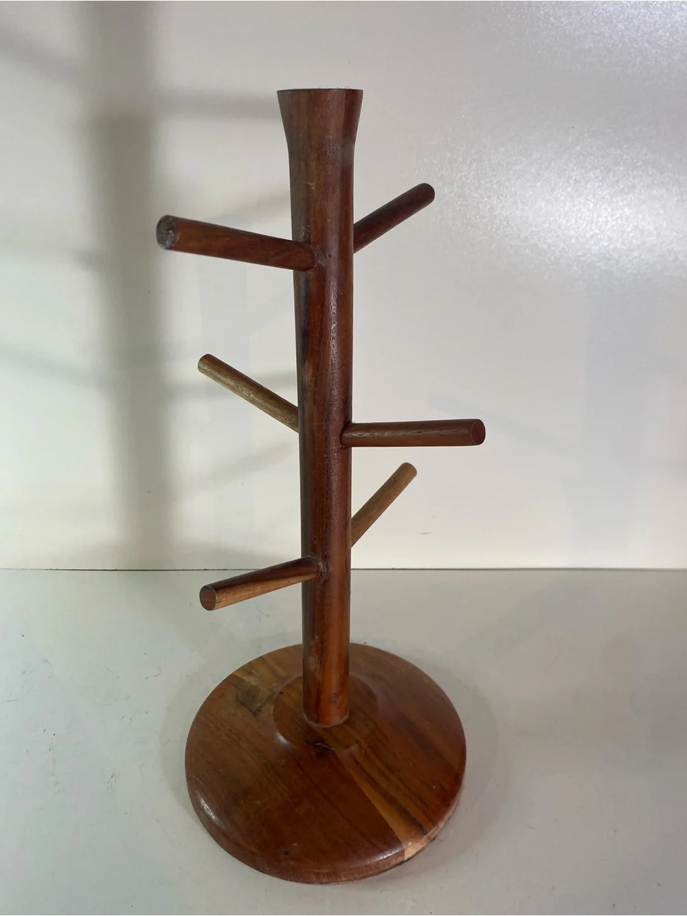 Hearth & Hand Magnolia Acacia Wooden 6 Mug Tree Rack Stand 15” Height